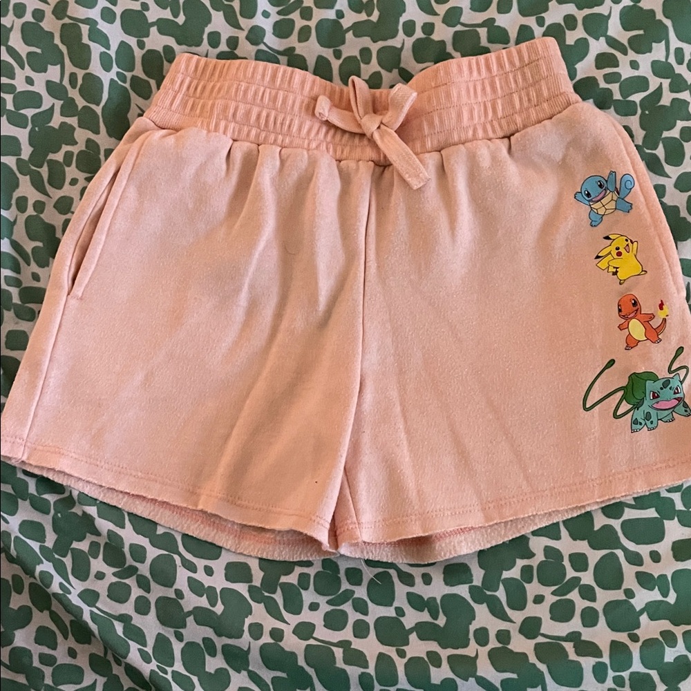 Pokemon Peach Kids Shorts with Characters